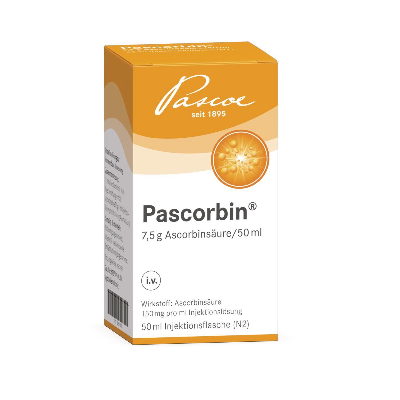 Pascorbin 7,5 g Packshot - Vitamin C Infusionslösung